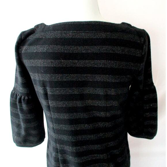 Talbots Women's Black 3/4 Sleeve Striped Pull Over Sweater Dress Size Small - Picture 5 of 9